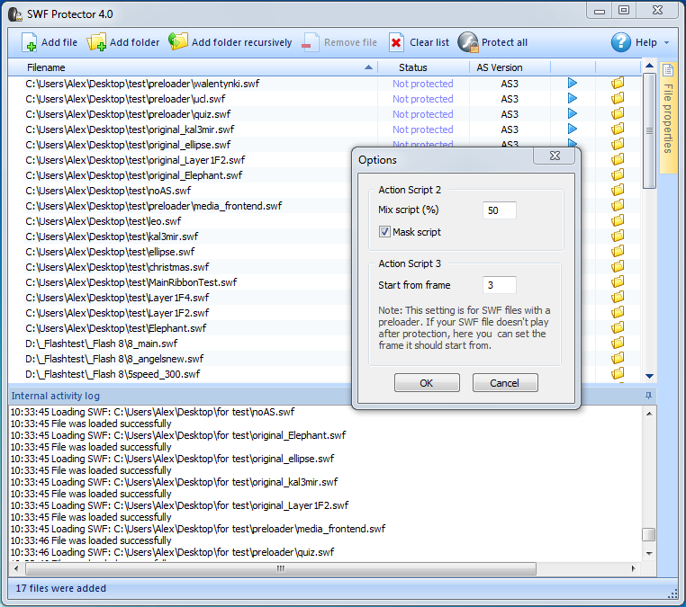 SWF Compressor-Decompressor 2.0.1 software screenshot