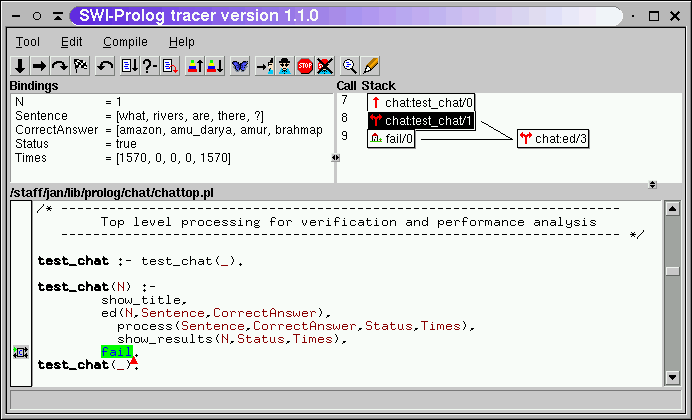 SWI-Prolog 7.4.1 software screenshot