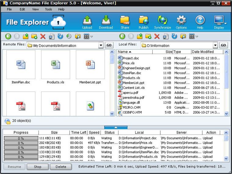 SafeCloud.in File Explorer 5.2 Build 371 software screenshot