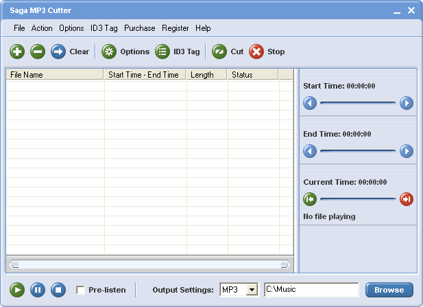Saga MP3 Cutter 1.00 software screenshot