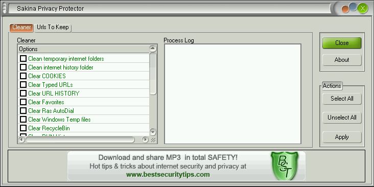 Sakina Privacy Protector 4.0.6.0 software screenshot