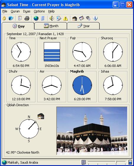Salaat Time 2.1 software screenshot