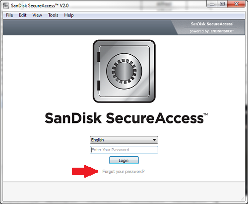 SanDisk SecureAccess 2.0 5.4.7W software screenshot