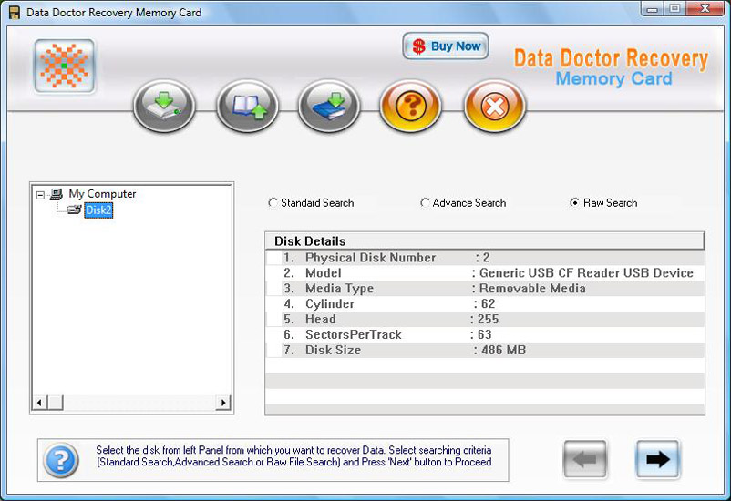 Sandisk SD Card Recovery 3.0.1.5 software screenshot