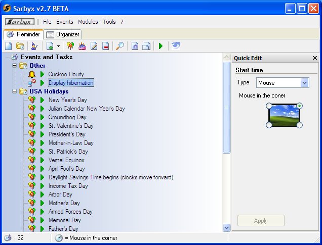 Sarbyx 2.7 software screenshot