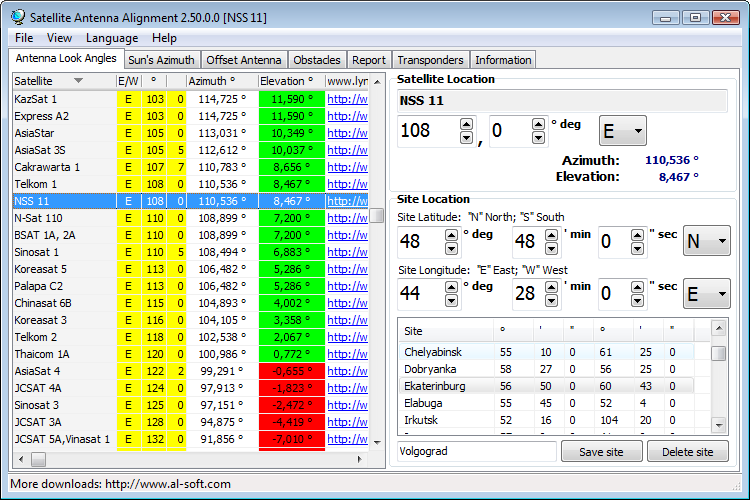 Satellite Antenna Alignment 2.92.0.0 software screenshot