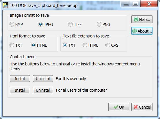 Save Clipboard Here 1.1 software screenshot