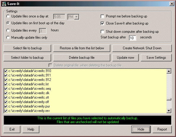 Save-It 1.1.03 software screenshot