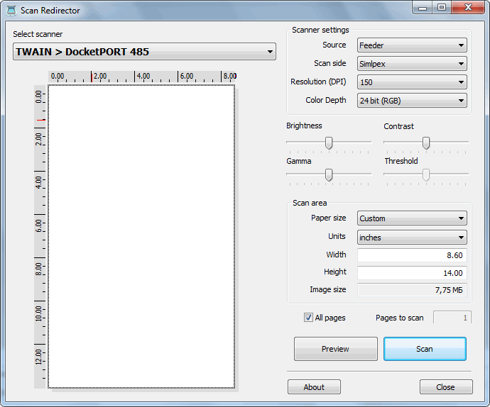 Scan Redirector RDP Edition 2.0 software screenshot