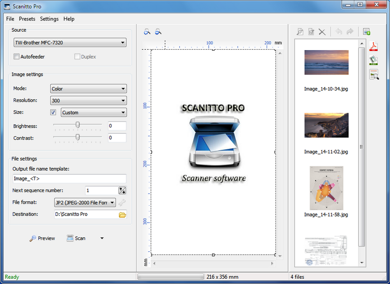 Scanitto Pro 3.13 software screenshot