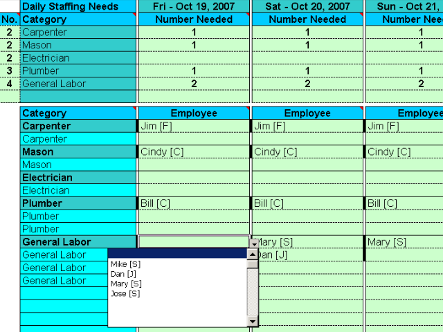Schedule Crew Assignments for 100 People 3.21 software screenshot