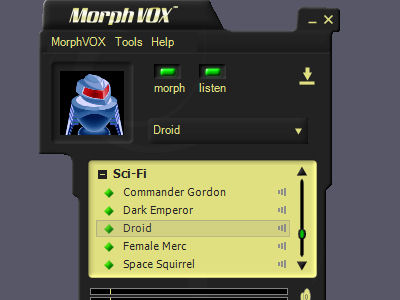 Sci-Fi Voices - MorphVOX Add-on 1.1.6 software screenshot