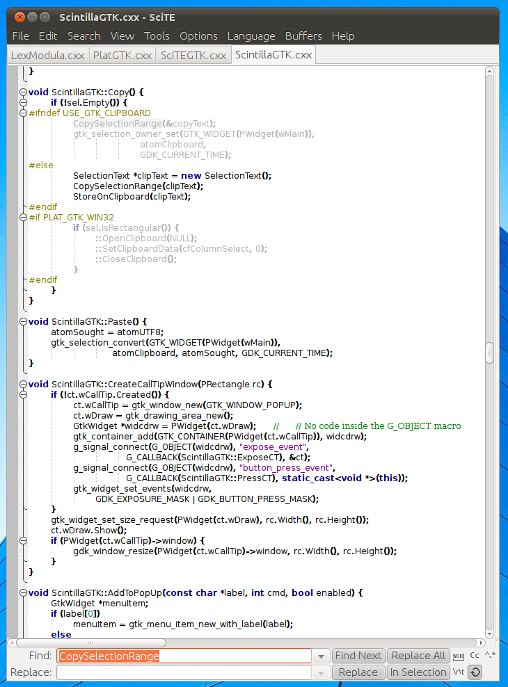 Scite 3.7.5 software screenshot