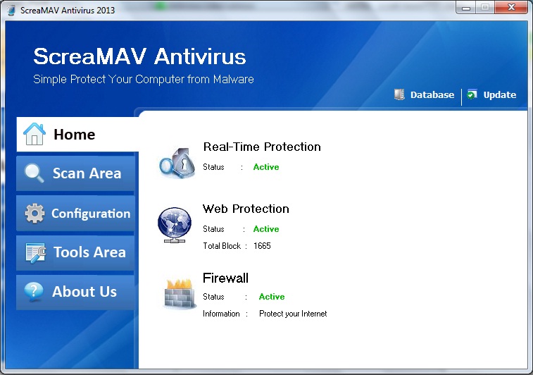 ScreaMAV Antivirus 2013 3.4 software screenshot