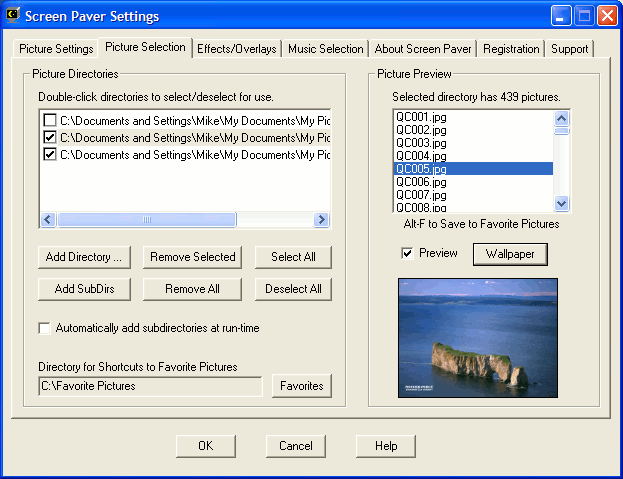 Screen Paver 4.5 software screenshot