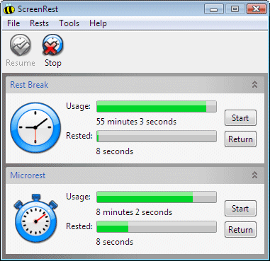 ScreenRest 2.0.7 software screenshot