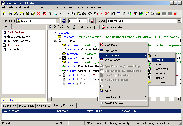 Script Editor 2.1 software screenshot