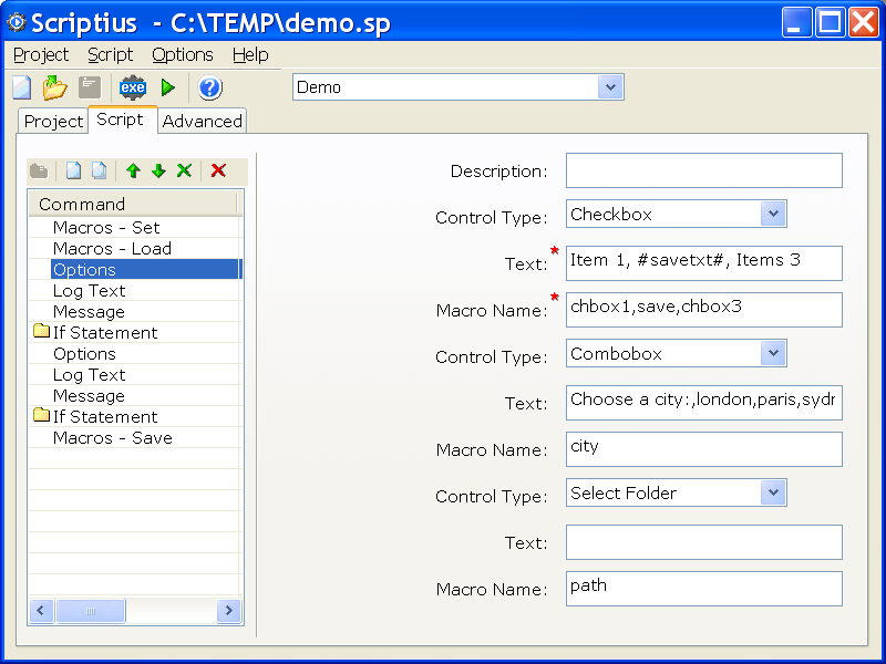 Scriptius Free 1.5 software screenshot