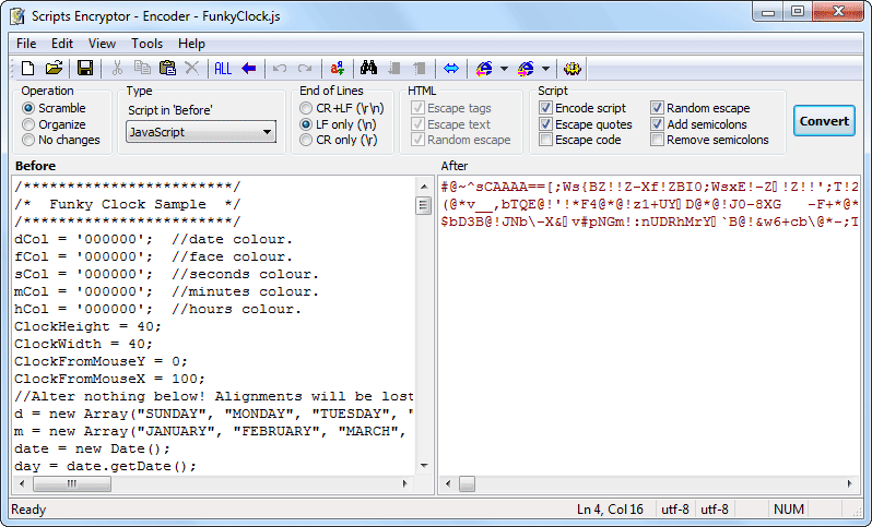 Scripts Encryptor Control 3.0.2.1 software screenshot