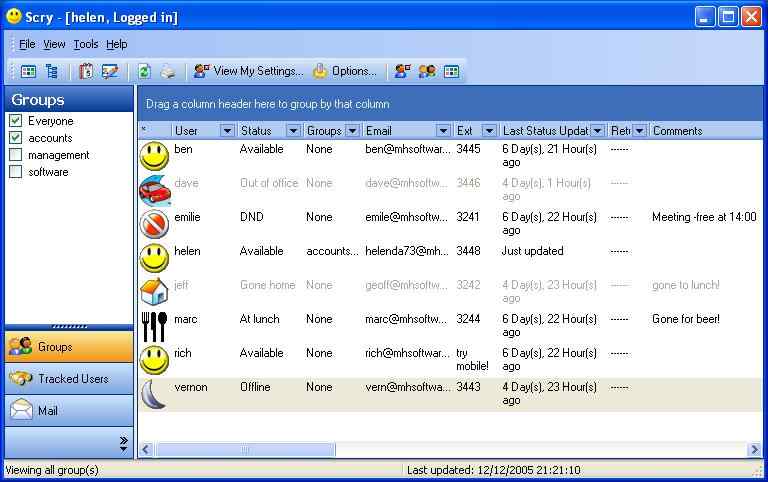 Scry 5.02 software screenshot