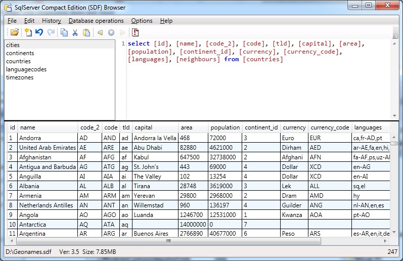 SdfBrowser 6.1.4694.37215 software screenshot