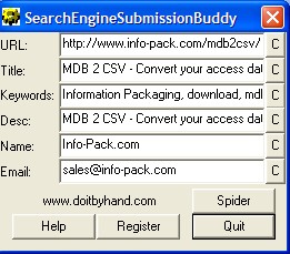 Search Engine Submission Buddy 1.01 software screenshot