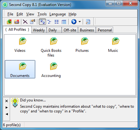 Second Copy 9.0.0.2 software screenshot