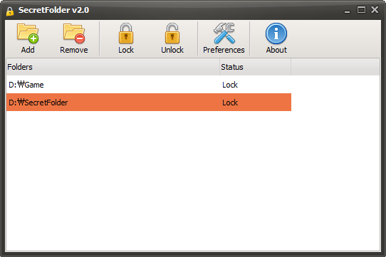 SecretFolder 4.7 software screenshot