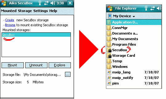 SecuBox for Pocket PC 1.3.1 software screenshot