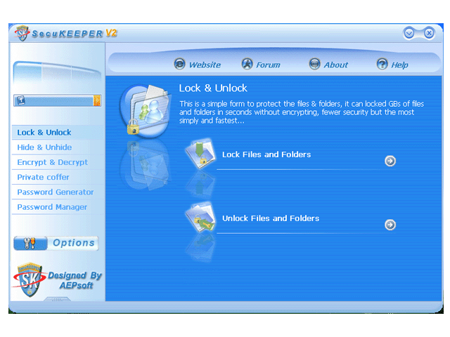 SecuKEEPER 2.93 software screenshot