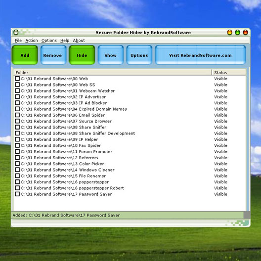 Secure Folder Hider 1.4 software screenshot