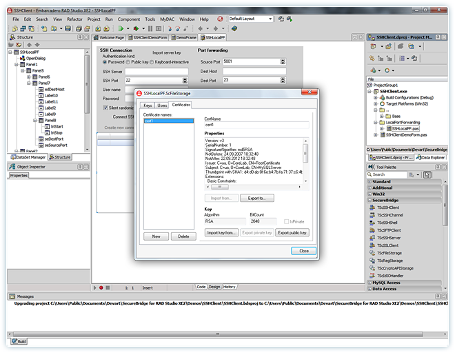 SecureBridge 8.0.1 software screenshot