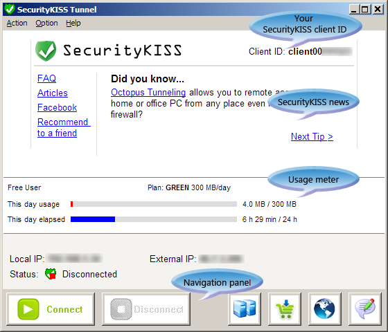 SecurityKISS Tunnel 0.3.2 software screenshot