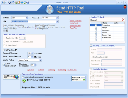 Send HTTP Tool 2.6.2 software screenshot