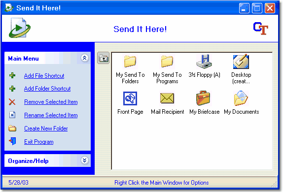 Send It Here! 1.0 software screenshot
