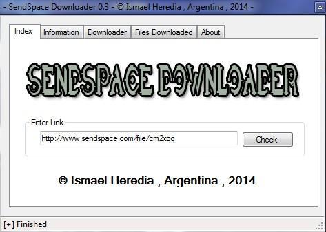 SendSpace Downloader 0.3 software screenshot