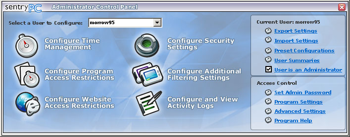 SentryPC 2.41.12 software screenshot