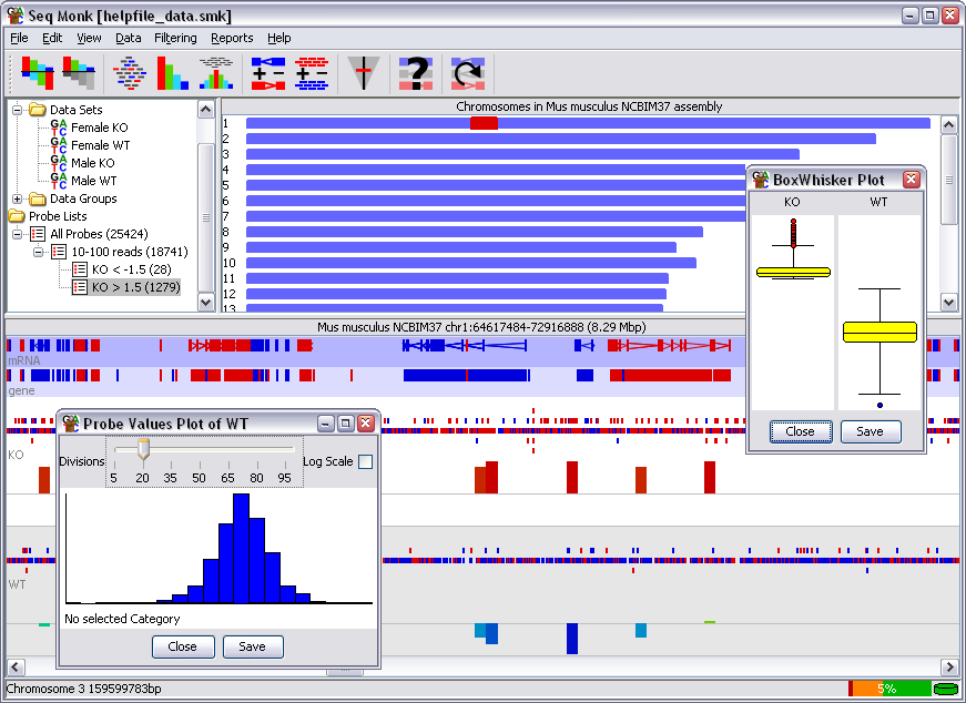 SeqMonk 1.37.1 software screenshot
