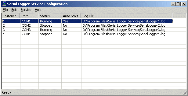 Serial Logger Service 1.0 software screenshot