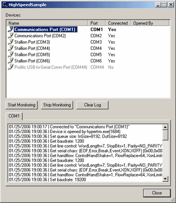 Serial Port Monitoring Control 2.14.00.3249 software screenshot