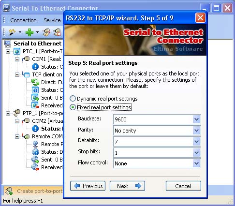 Serial to Ethernet Connector 7.1.876 software screenshot