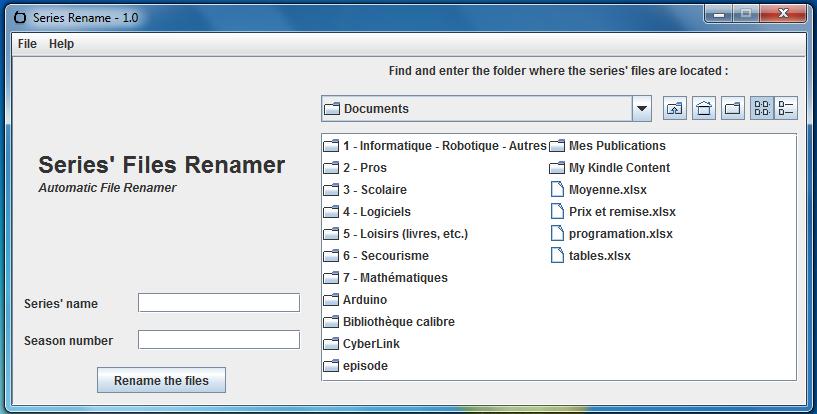 Series Rename 1.0 software screenshot