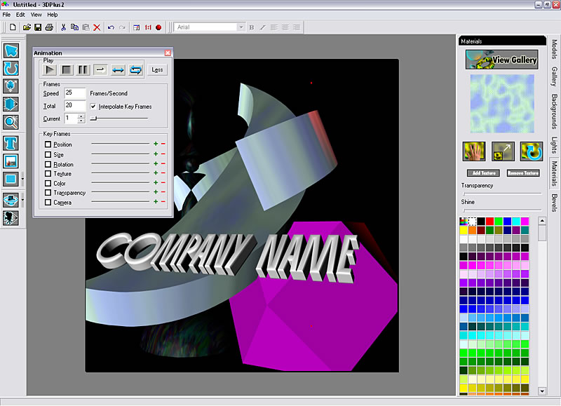 Serif 3DPlus 2 software screenshot