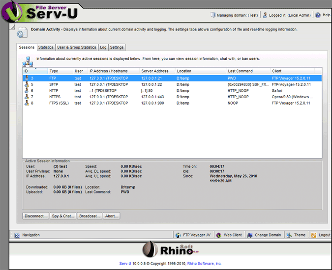 Serv-U 15.1.3.3 software screenshot
