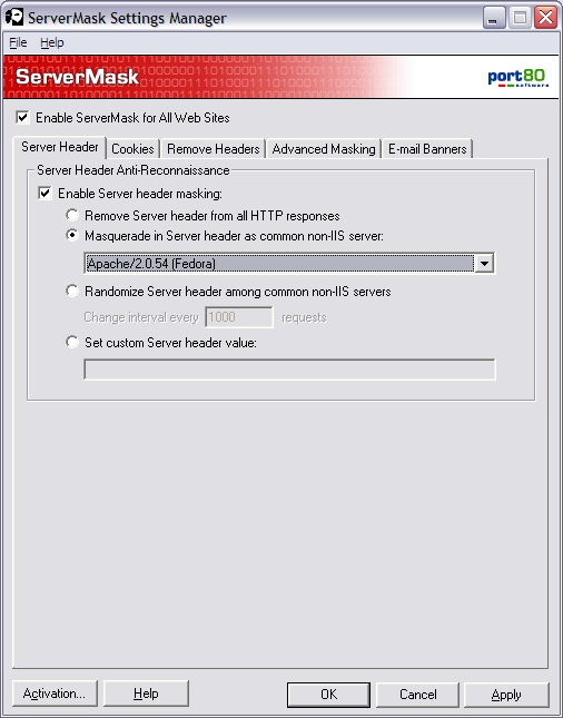 ServerMask 5.0.2 software screenshot