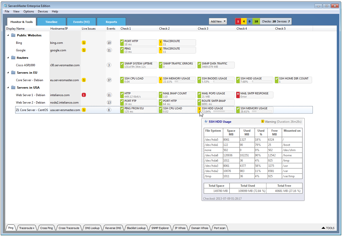 ServersMaster 1.2.9 software screenshot