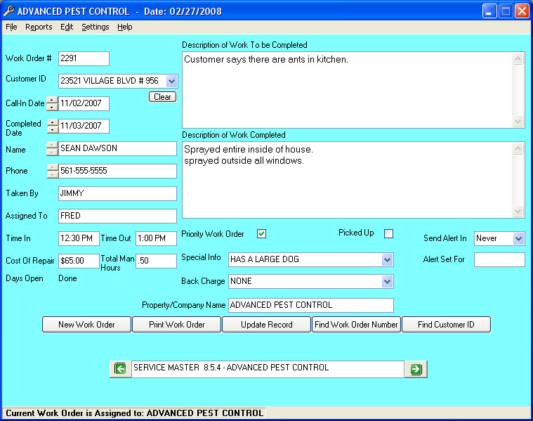 Service Master 8.8.0.49 software screenshot