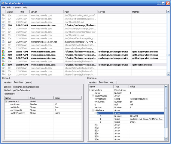ServiceCapture 1.2.8 software screenshot