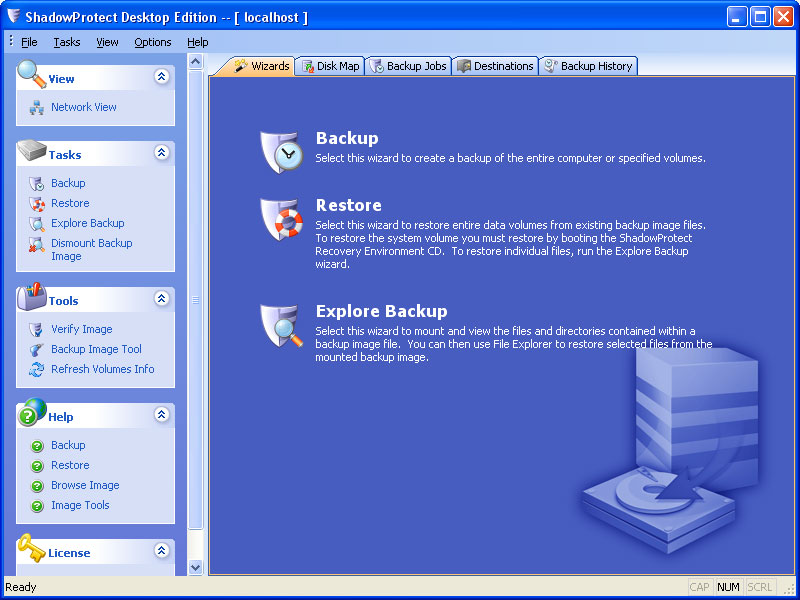 ShadowProtect Desktop Edition 5.2.3.37285 software screenshot