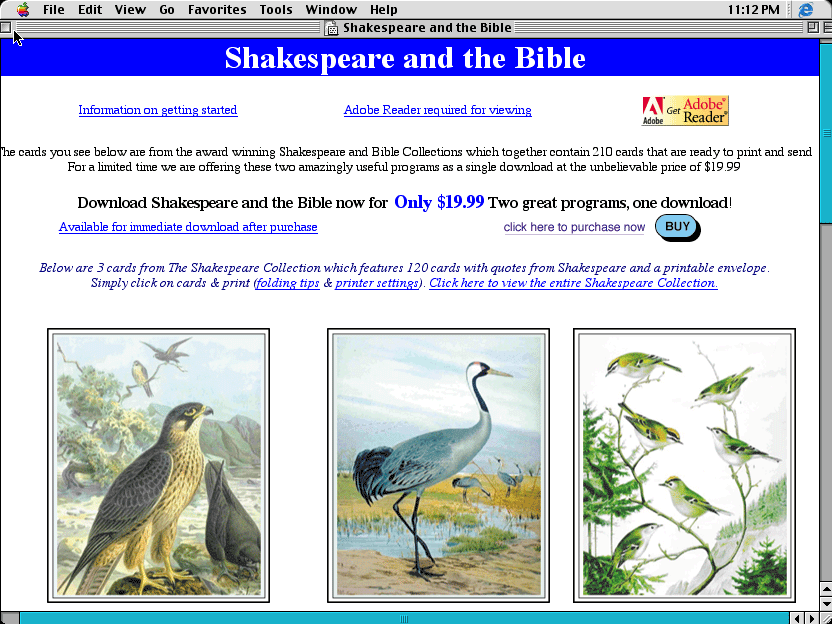 Shakespeare and the Bible 1.0 software screenshot